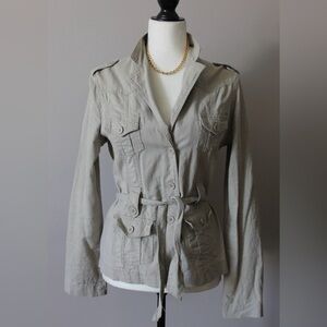 Women's Gray Beige Utility Jacket